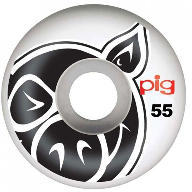 SK8 KOLA PIG WHEELS HEAD NATURAL - bílá - 55mm/101a