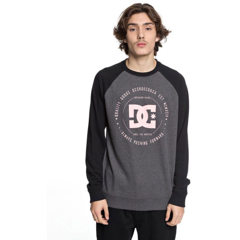 MIKINA DC REBUILT CREW RAGLAN - šedá - L