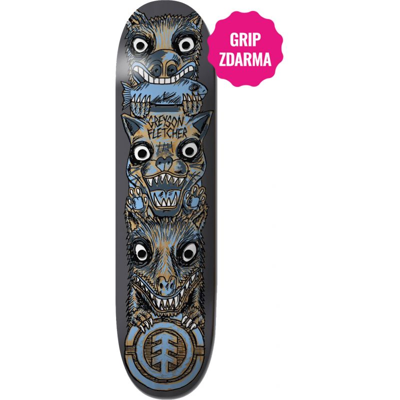 SK8 DESKA ELEMENT FOS TOTEM GREYSON - šedá - 8.5