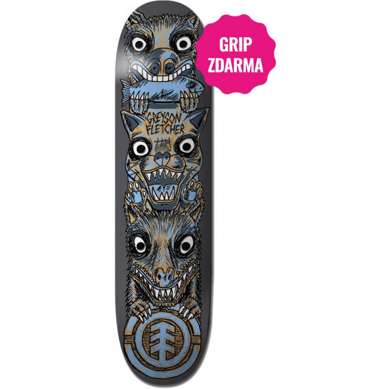 SK8 DESKA ELEMENT FOS TOTEM GREYSON TWIG - šedá - 7.6