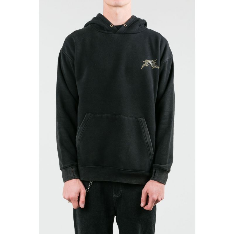 MIKINA RUSTY GOTHIC R HOODED FLEECE - černá - L