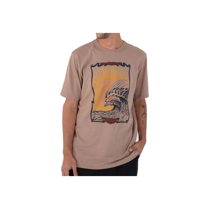 TRIKO HURLEY H2O DRI WAVE MANDALA S/S - béžová - L