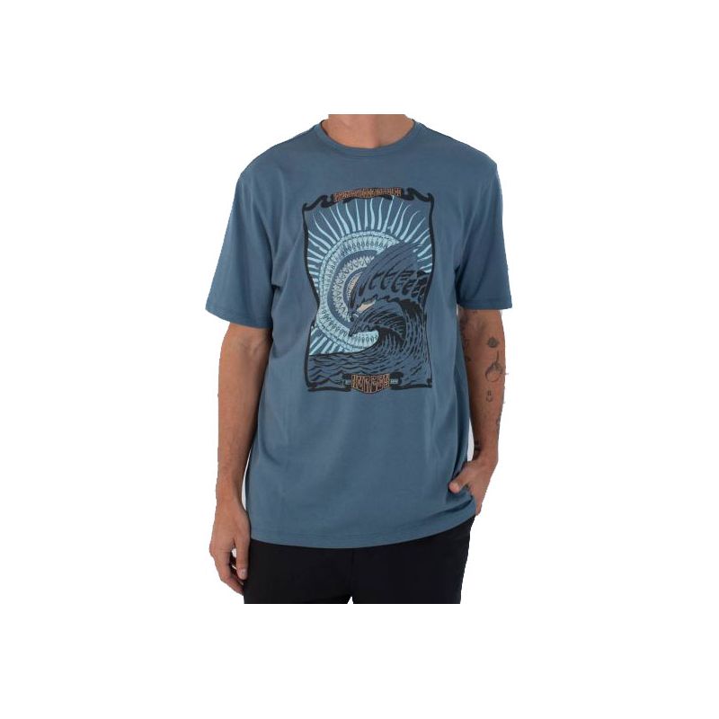 TRIKO HURLEY H2O DRI WAVE MANDALA S/S - modrá - L