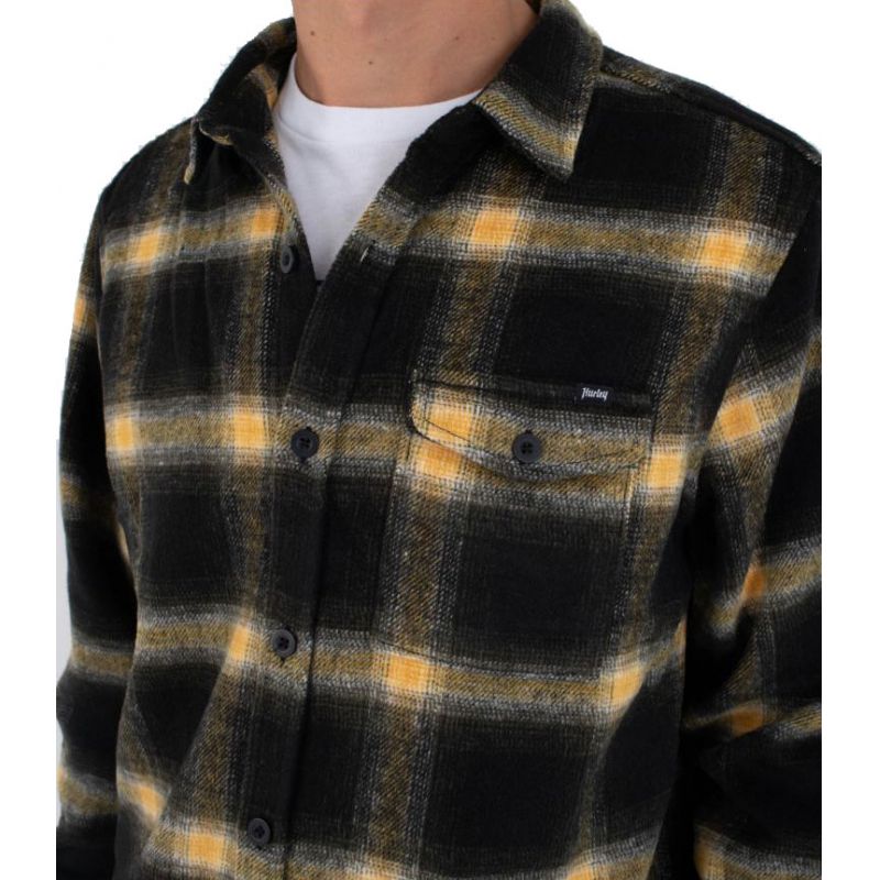 KOŠILE HURLEY PORTLAND HEAVEWEIGHT FLANN - černá - L