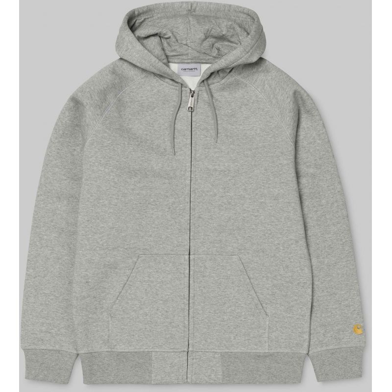 Carhartt hooded chase hd zip - šedá - M