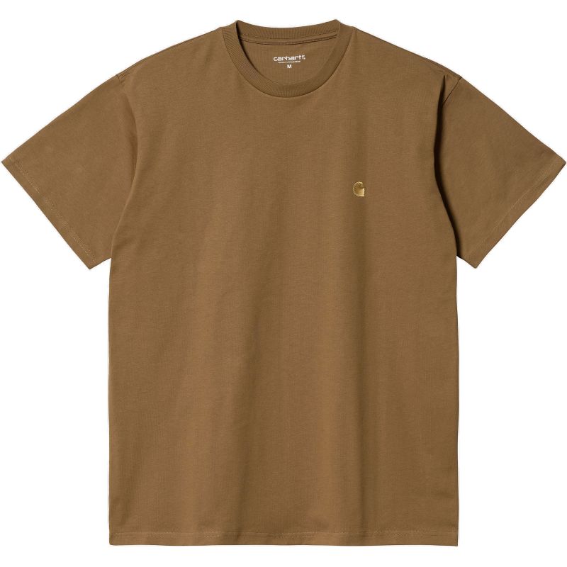 TRIKO CARHARTT WIP Chase S/S - hnědá - M