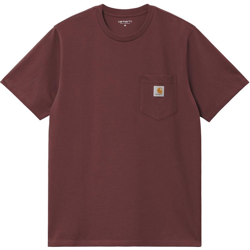 TRIKO CARHARTT WIP Pocket S/S - vínová - M
