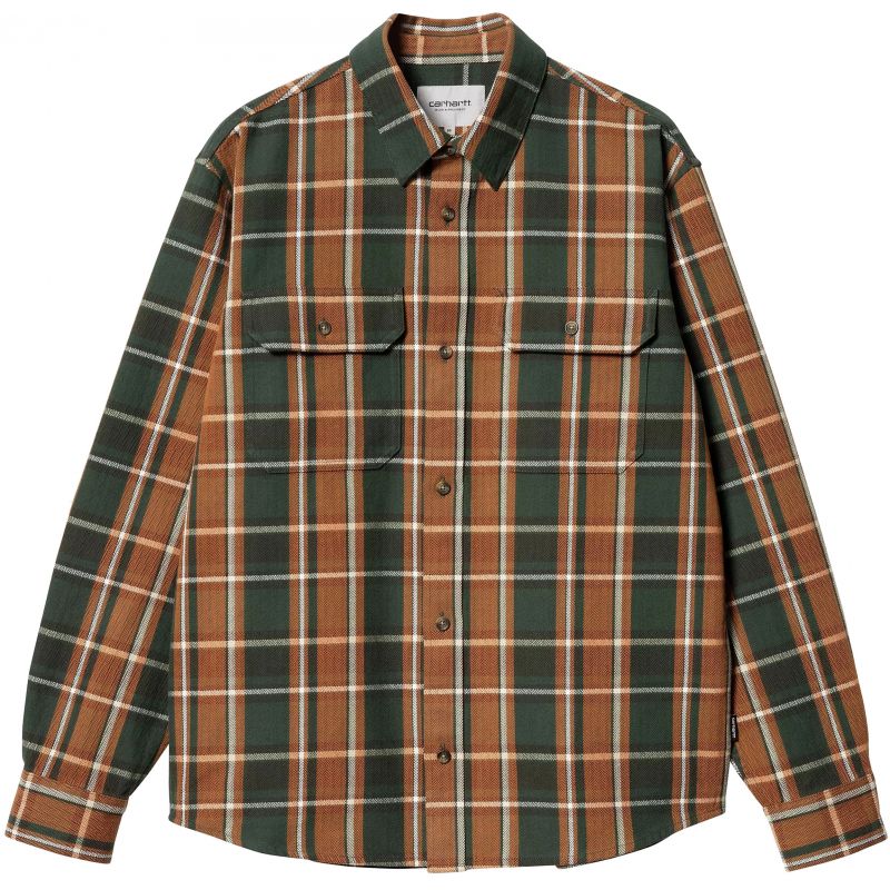 KOŠILE CARHARTT WIP Hobart L/S - hnědá - M