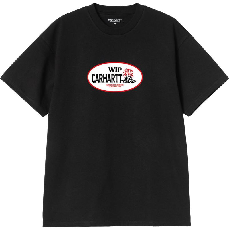 TRIKO CARHARTT WIP Harlequin BBQ S/S - černá - L