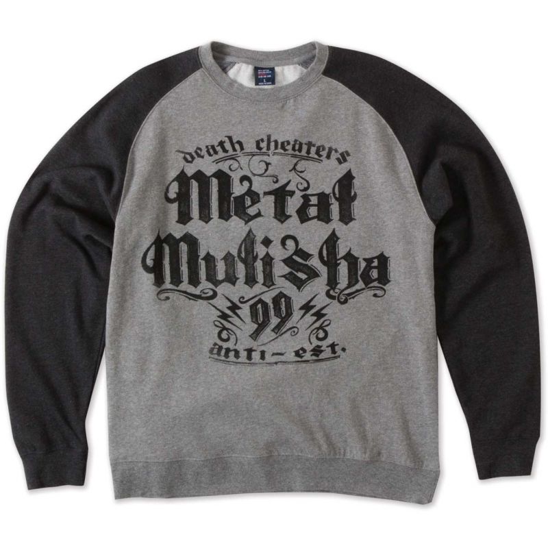 Metal Mulisha ninety nine raglan crew - šedá - XL