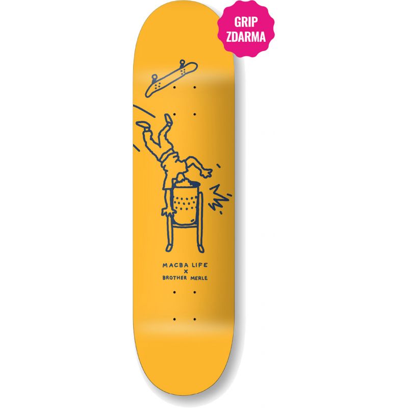 SK8 DESKA MACBA LIFE Brother Merle Crash - oranžová - 8.375