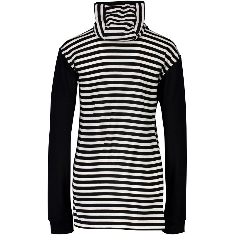 MERINO TRIKO YOTEI BF POWDER HOOD BLACK / THICK STRIPE - černá - S