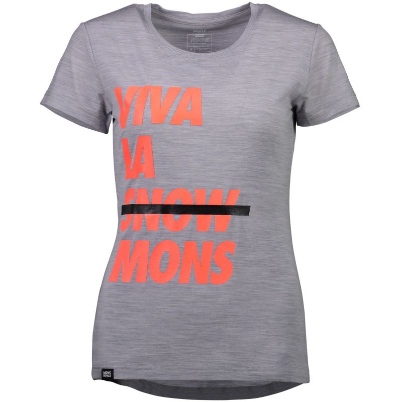 MERINO TRIKO VIVA LA TEE GREY MARL - šedá - L