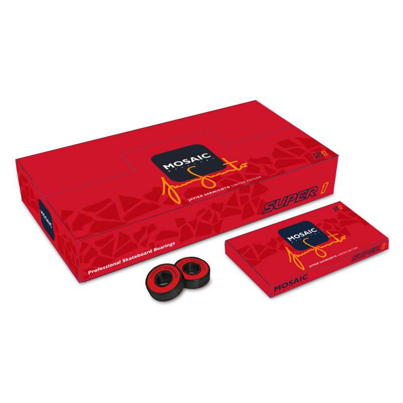 Fotografie SK8 LOŽISKA MOSAIC Super 1 Javier Sarmie - červená - ABEC7