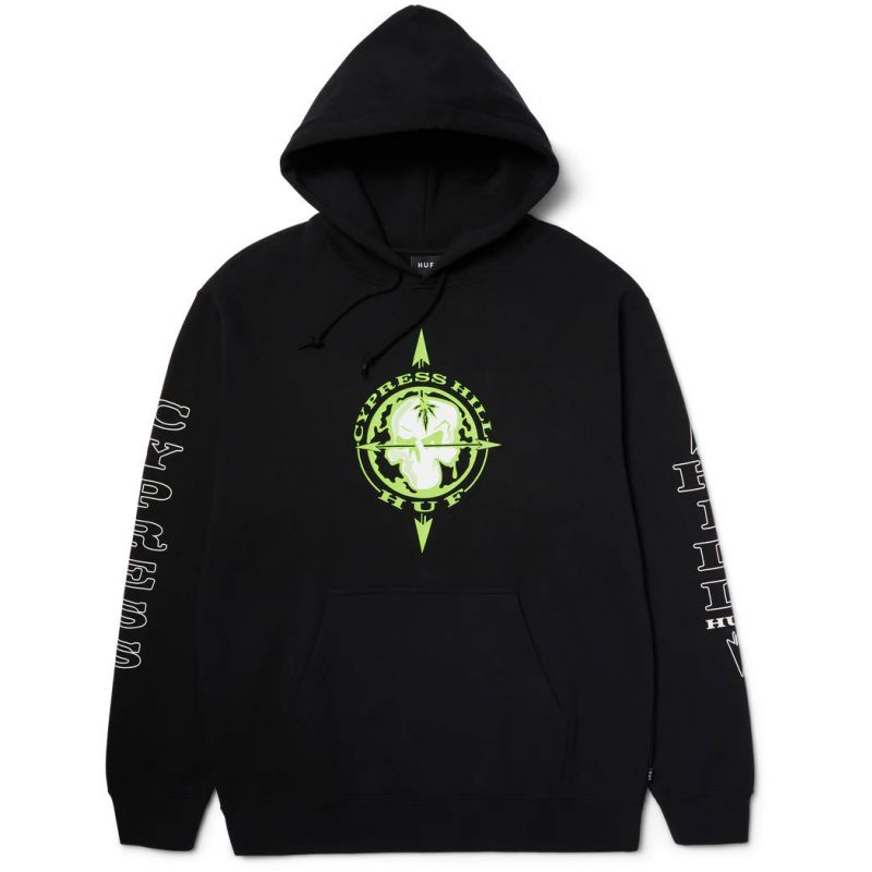 MIKINA HUF x Cypres Hill Blunted Compass - černá - L