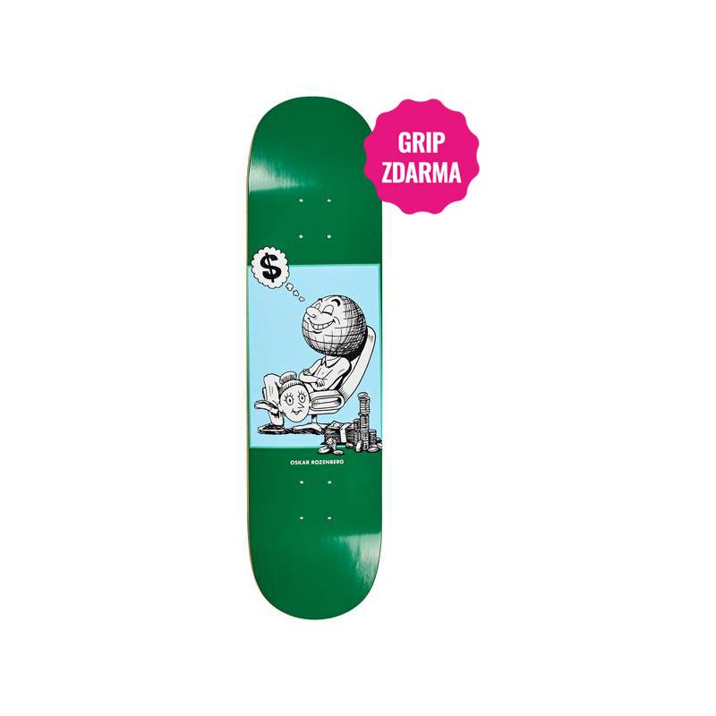 SK8 DESKA POLAR OSKAR ROZENBERG PROFIT - zelená - 8.25