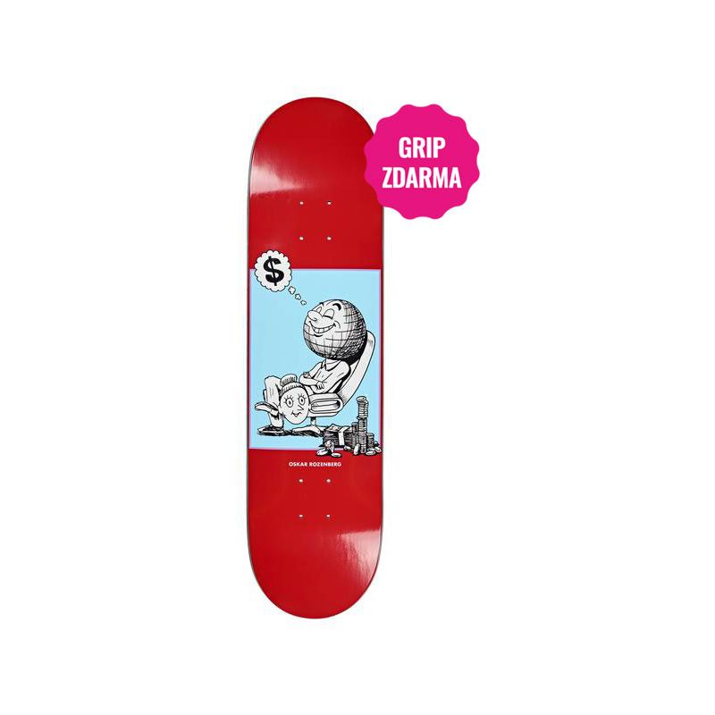 SK8 DESKA POLAR OSKAR ROZENBERG PROFIT - červená - 8.125