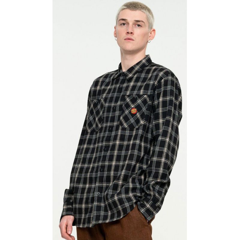 KOŠILE SANTA CRUZ Apex L/S - černá - L