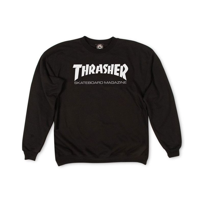 MIKINA THRASHER SKATE MAG CREW - černá - L