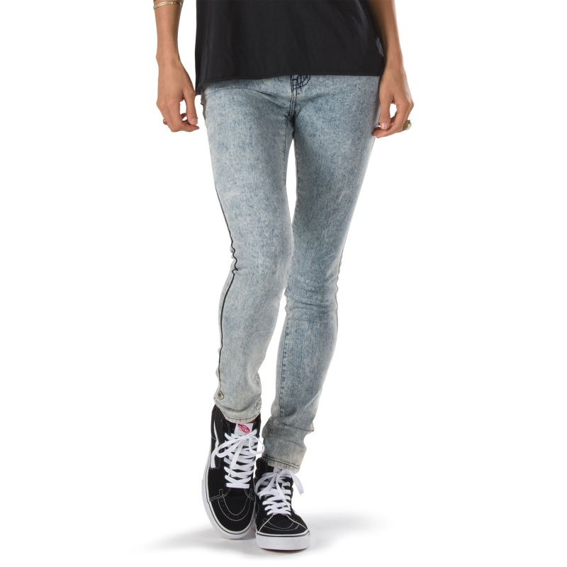 VANS ACID WASH SKINNY WMS KALHOTY - džínová modř - 5