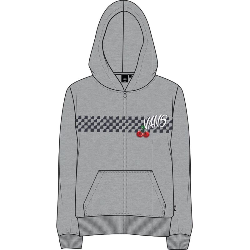 MIKINA VANS Checker Cherries Zip Hoodie - šedá - 2