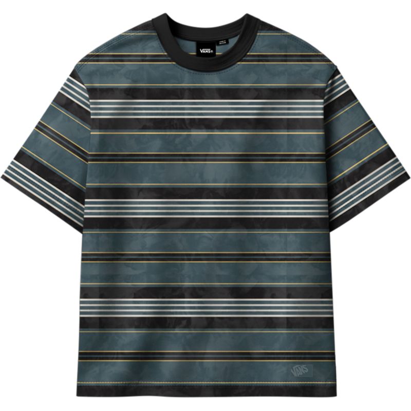 TRIKO VANS Pique Stripe S/S - modrá - L