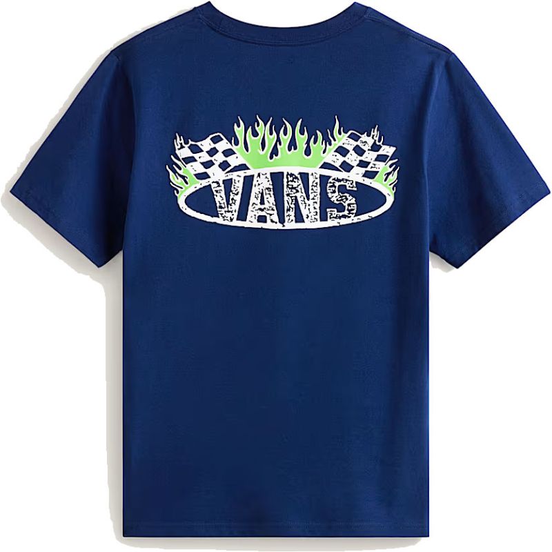 TRIKO VANS Racing Flames S/S KIDS - modrá - L